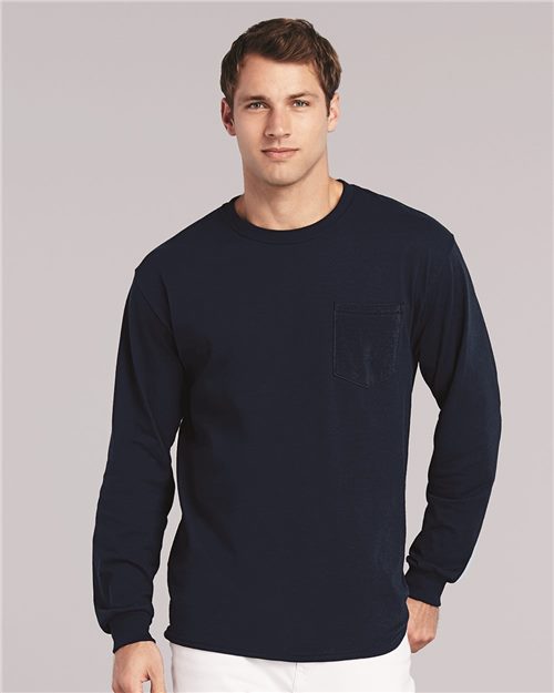 T-shirt à poche à manches longues Ultra Cotton® - 2410