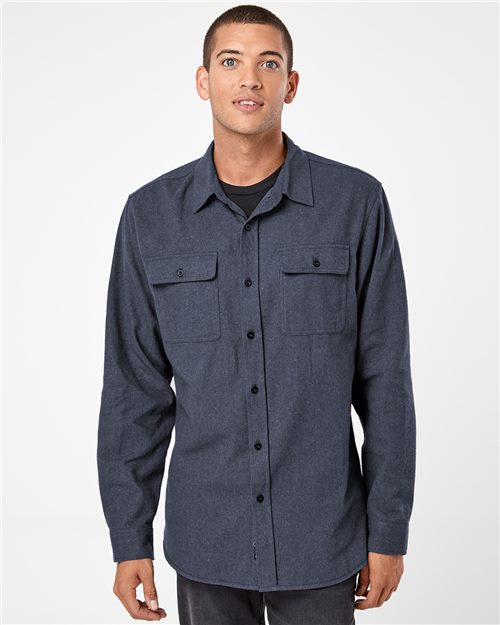 Chemise unie en flanelle à manches longues - B8200