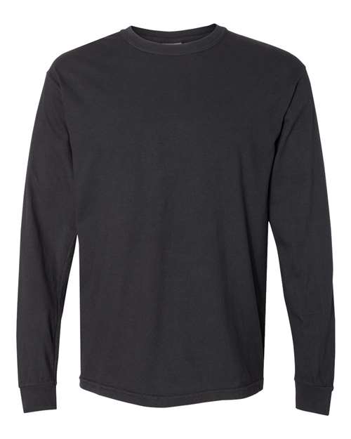 Garment-Dyed Heavyweight Long Sleeve T-Shirt (Blacks) - 6014