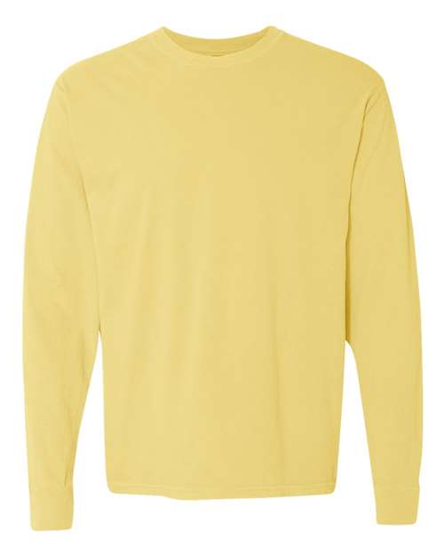 T-shirt épais à manches longues teint en pièce (jaunes) - 6014