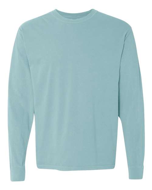 Garment-Dyed Heavyweight Long Sleeve T-Shirt (Greens) - 6014