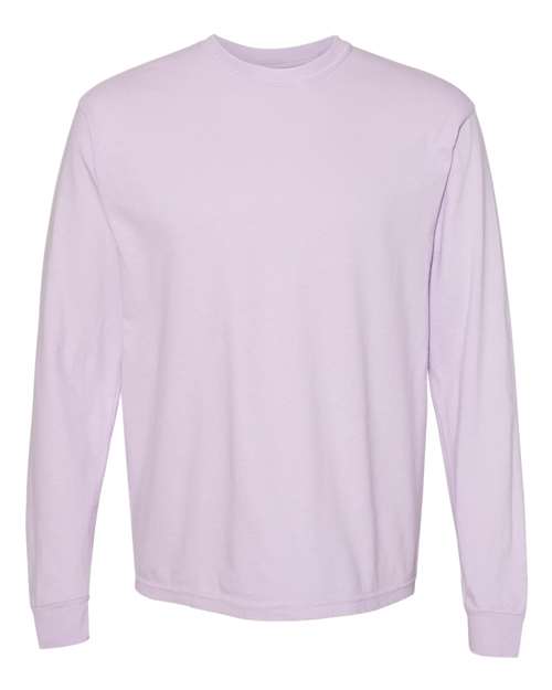 Garment-Dyed Heavyweight Long Sleeve T-Shirt (Purples) - 6014