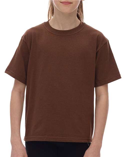 T-shirt or doux au toucher pour jeune (marrons) - 4850M