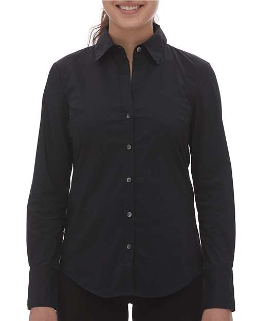 Chemise à manches longues en coton stretch pour femme - 18CK018